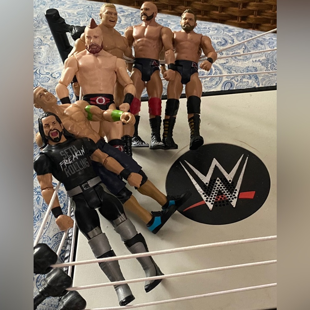 Wrestling ring wrestling action figures John Cena Rollins